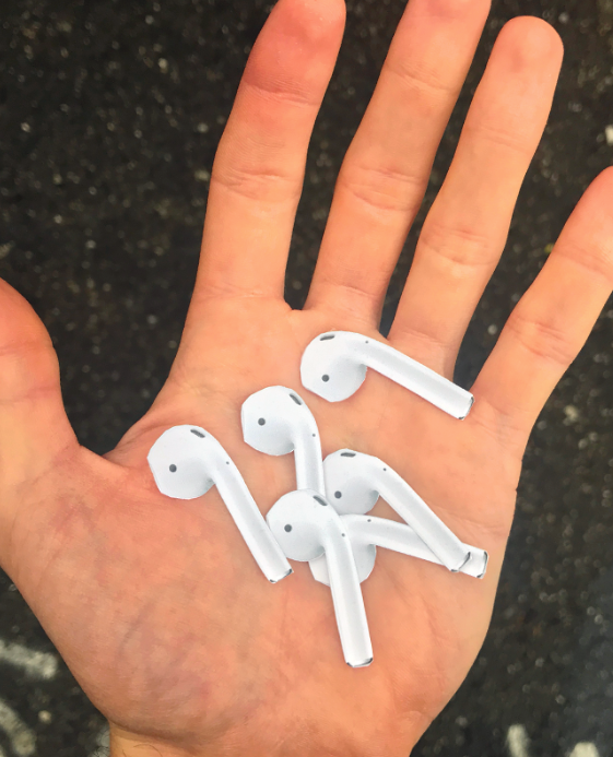 Life-Size Prank AirPods Stickers x16
